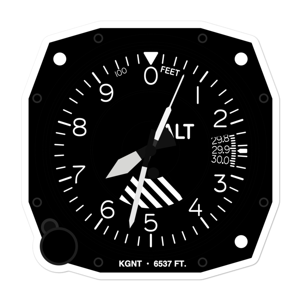 Grants-Milan Municipal Airport (KGNT) Altimeter Stickers 
