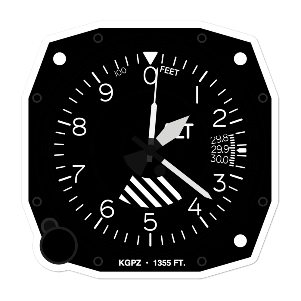 Grand Rapids Itasca Co-Gordon Newstrom field (KGPZ) Altimeter Stickers 