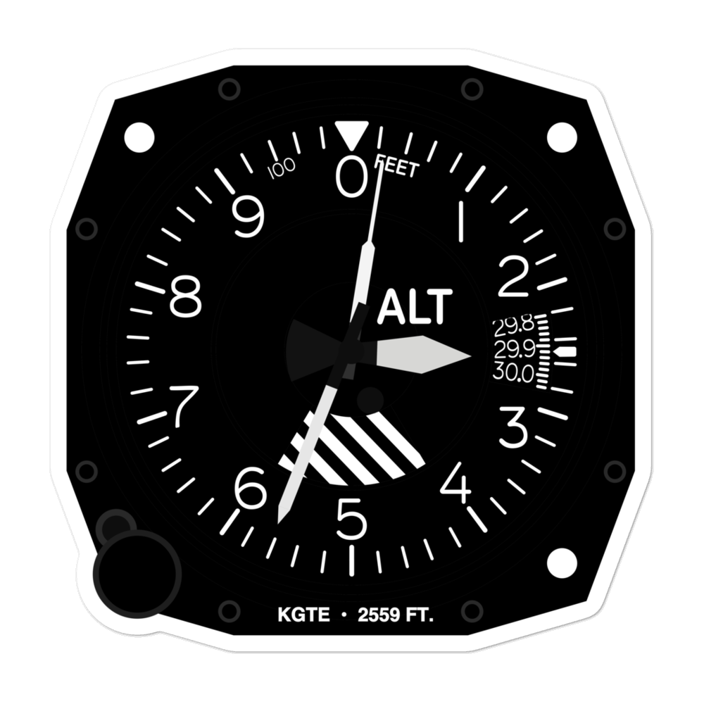 Gothenburg Municipal Airport (KGTE) Altimeter Stickers 