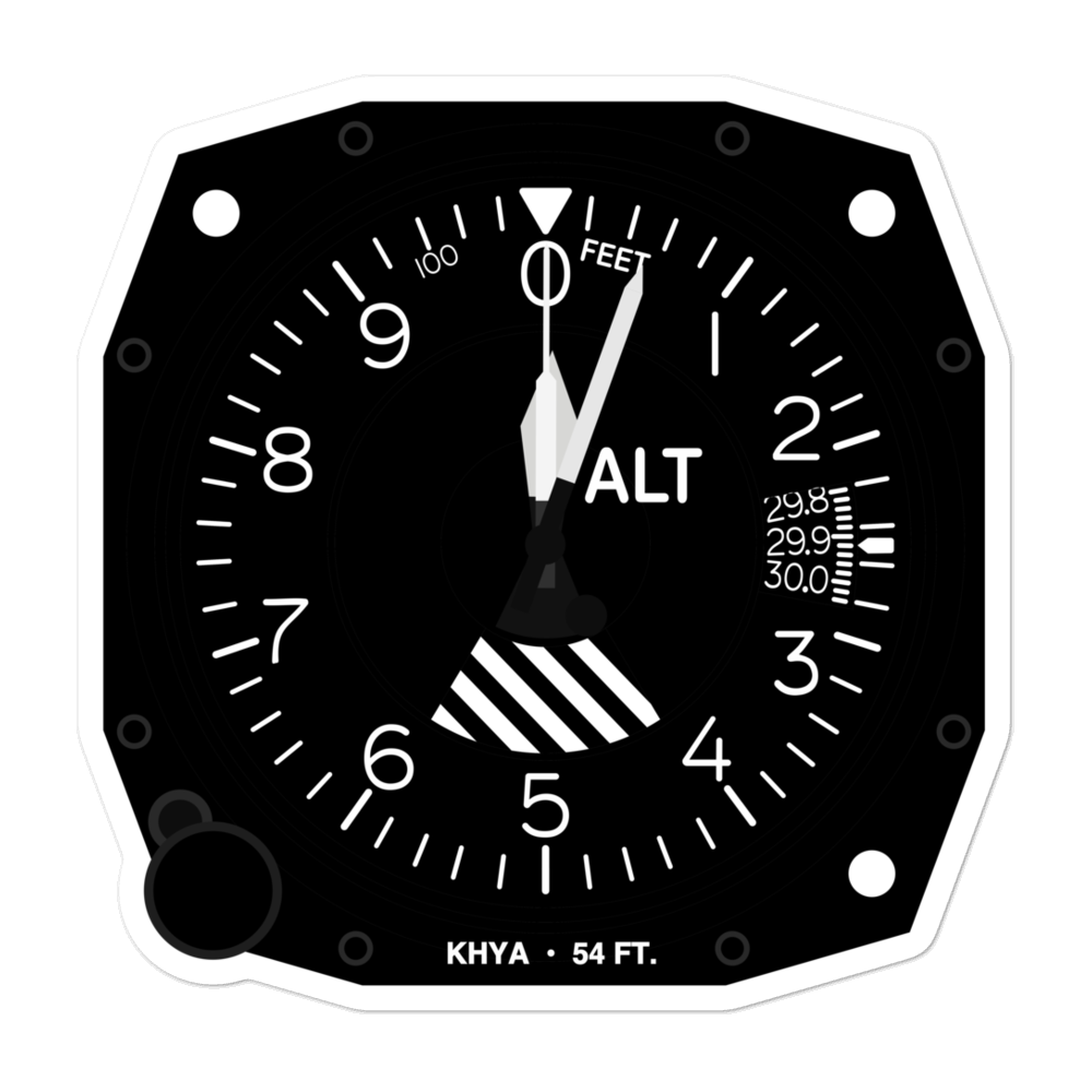 Barnstable Municipal Boardman Polando Field (KHYA) Altimeter Stickers 