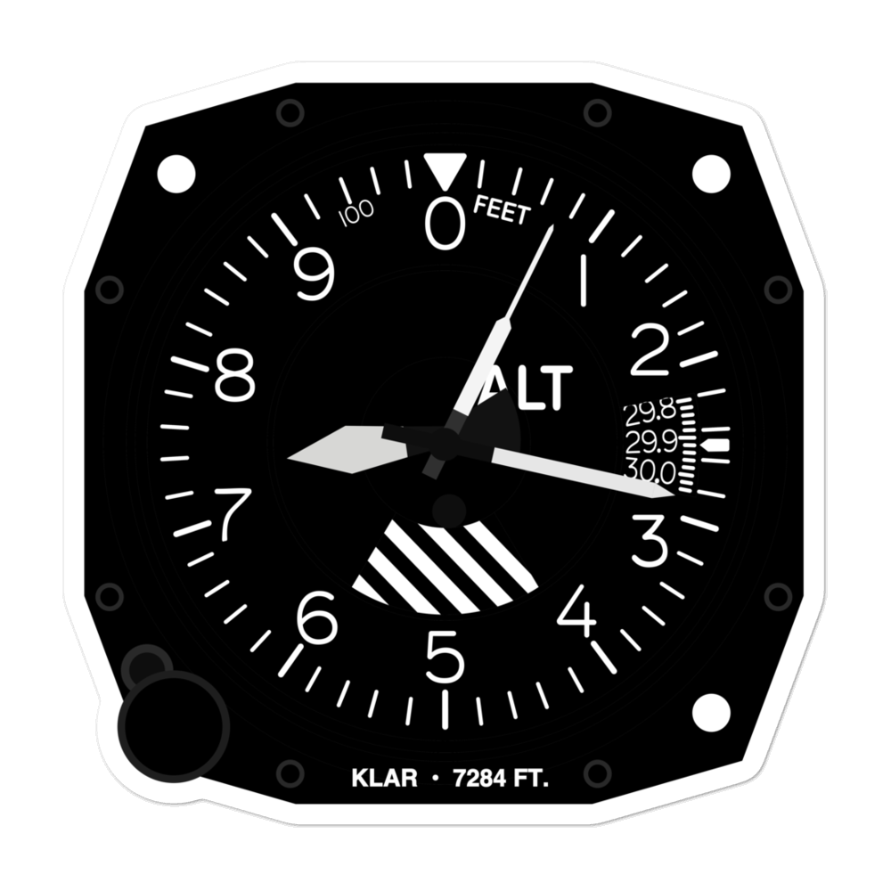 Laramie Regional Airport (KLAR) Altimeter Stickers 
