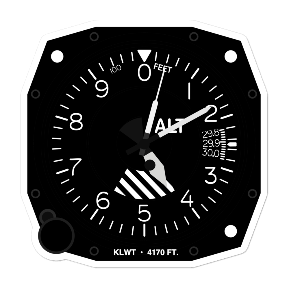 Lewistown Municipal Airport (KLWT) Altimeter Stickers 