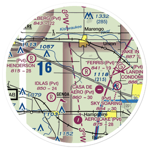 Wind Rose Farm Airport (IS57) VFR Sectional Sticker (20 mile)