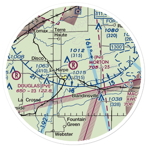 Morton Airport (IS55) VFR Sectional Sticker (20 mile)