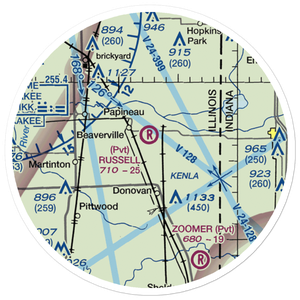 Russell Airport (IS52) VFR Sectional Sticker (20 mile)