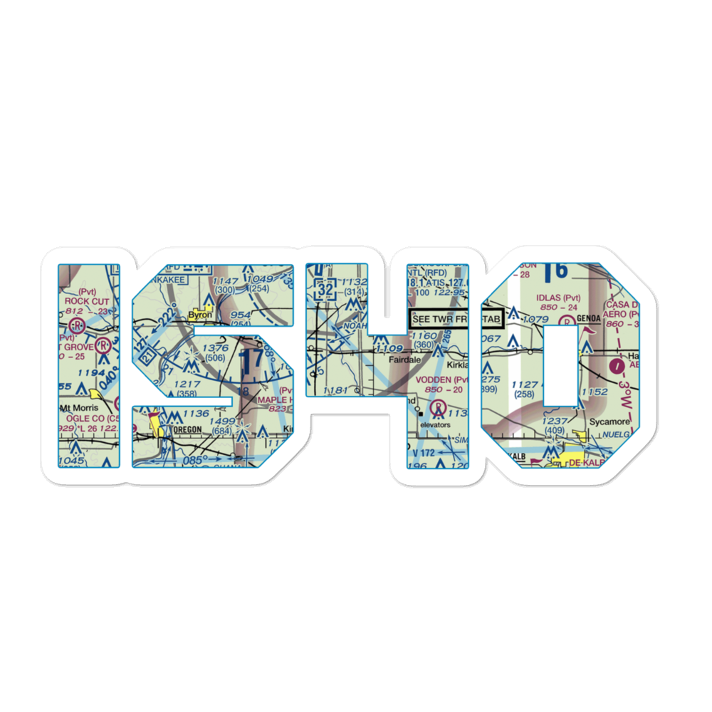 Eudy Airport (IS40) VFR Sectional Sticker 