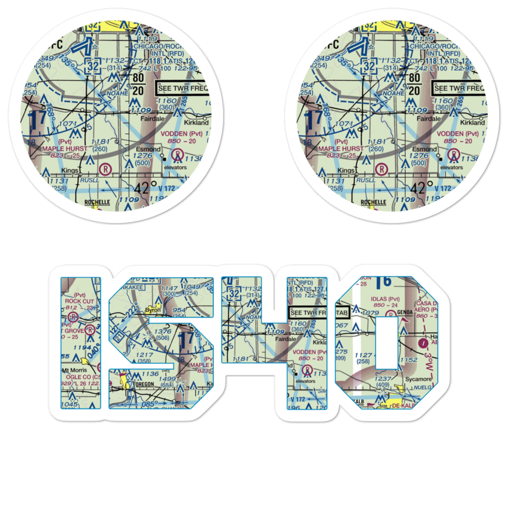 Eudy Airport (IS40) VFR Sectional Sticker Pack 
