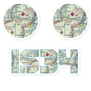 Piper's Landing Airport (IS34) VFR Sectional Sticker Pack