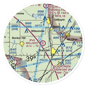 Willhoit Airport (IS33) VFR Sectional Sticker (20 mile)