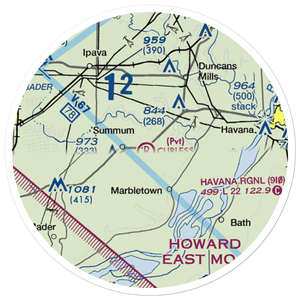 Curless Airport (IS08) VFR Sectional Sticker (20 mile)