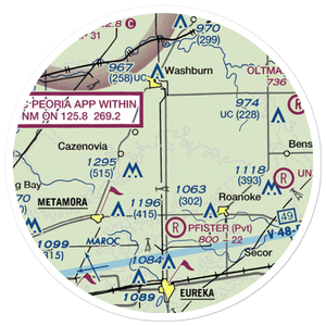 Jay Schertz Farm Airport (IS00) VFR Sectional Sticker (20 mile)