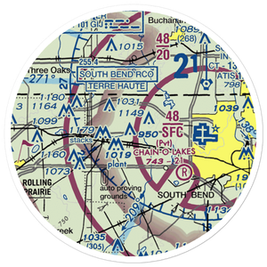 Hustons Airport (IN93) VFR Sectional Sticker (20 mile)