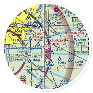 Valhalla Airport (IN91) VFR Sectional Sticker (20 mile)