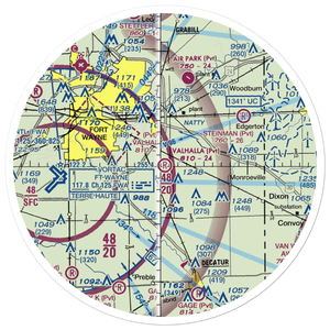 Valhalla Airport (IN91) VFR Sectional Sticker (30 mile)