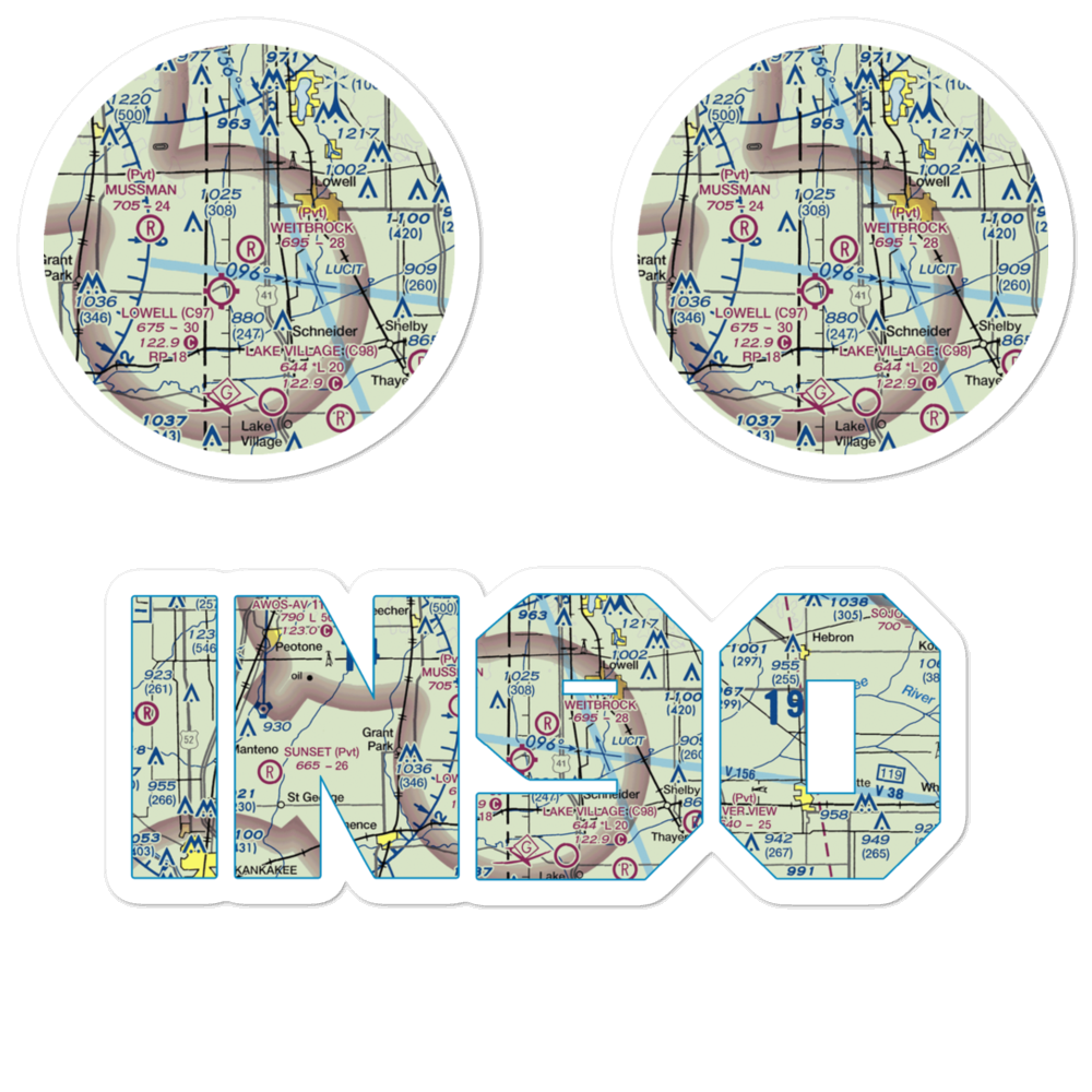 Wietbrock Airport (IN90) VFR Sectional Sticker Pack 