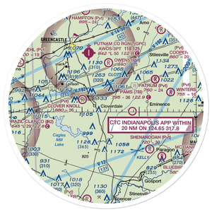 Sanders Gyroport Airport (IN88) VFR Sectional Sticker (30 mile)