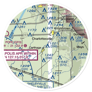 Small Field (IN81) VFR Sectional Sticker (20 mile)