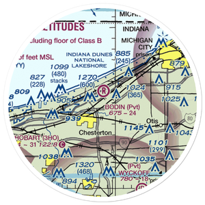 Bodin Airport (IN70) VFR Sectional Sticker (20 mile)