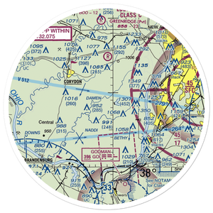 Stewart Airport (IN68) VFR Sectional Sticker (30 mile)