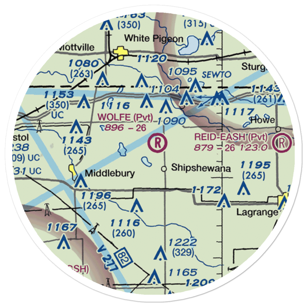 Wolfe Field (IN65) VFR Sectional Sticker (20 mile) 