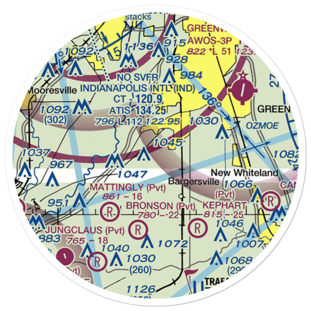 Beck Airport (IN64) VFR Sectional Sticker (20 mile) 