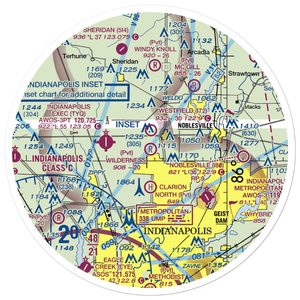 Wilderness Field (IN60) VFR Sectional Sticker (30 mile)