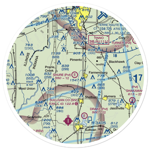 Shure Airport (IN57) VFR Sectional Sticker (30 mile)