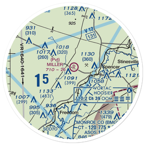 Miller Airport (IN53) VFR Sectional Sticker (20 mile)