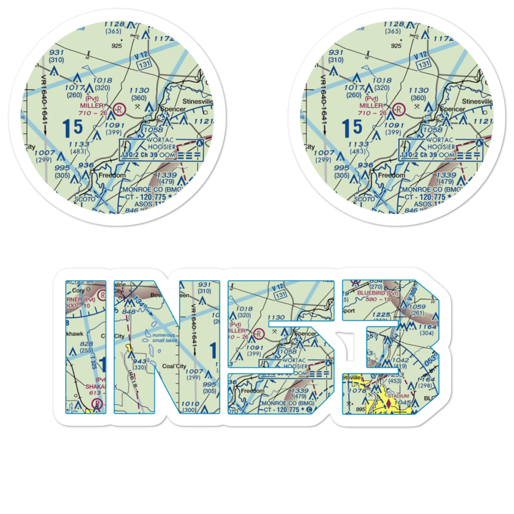 Miller Airport (IN53) VFR Sectional Sticker Pack 