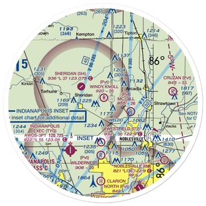 Windy Knoll Airport (IN51) VFR Sectional Sticker (30 mile)