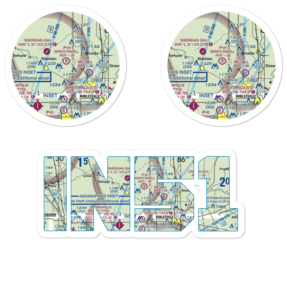 Windy Knoll Airport (IN51) VFR Sectional Sticker Pack 
