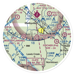 Pherigo Airport (IN49) VFR Sectional Sticker (20 mile)