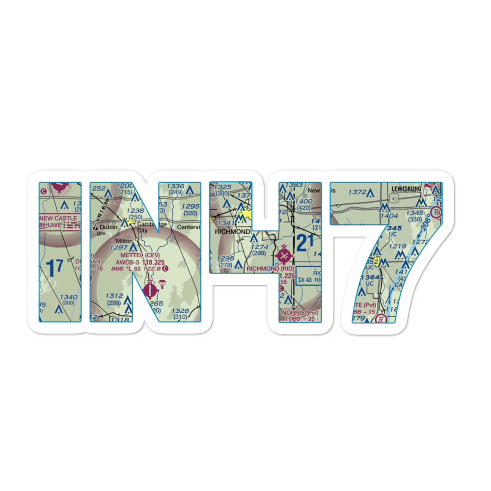 White Airport (IN47) VFR Sectional Sticker 