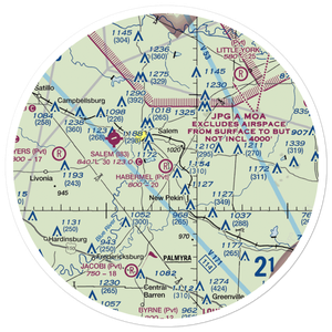 Habermel Airport (IN44) VFR Sectional Sticker (30 mile)