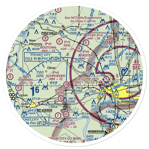 Plugger Airport (IN36) VFR Sectional Sticker (30 mile)