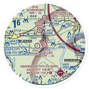 Zeller Elev County Airport (IN23) VFR Sectional Sticker (20 mile)