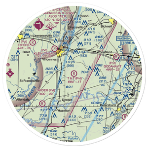 T & T Airport (IN15) VFR Sectional Sticker (30 mile)