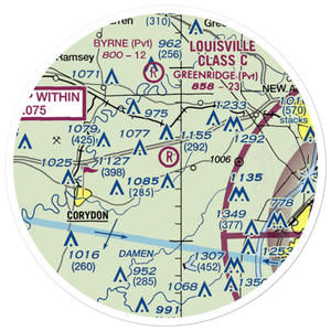 Greenridge RLA Restricted Landing Area (IN14) VFR Sectional Sticker (20 mile)