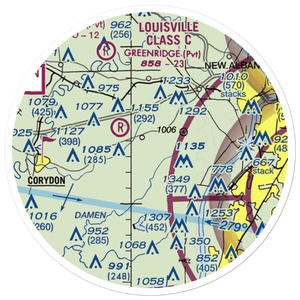 Lanesville Skyways Airport (IN13) VFR Sectional Sticker (20 mile)