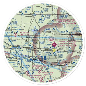 Lake Sylvan Seaplane Base (IN12) VFR Sectional Sticker (30 mile)