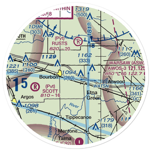 Arrowhead Farm Airport (IN11) VFR Sectional Sticker (20 mile)