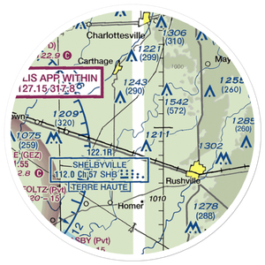 Stevens Farms Airport (IN05) VFR Sectional Sticker (20 mile)