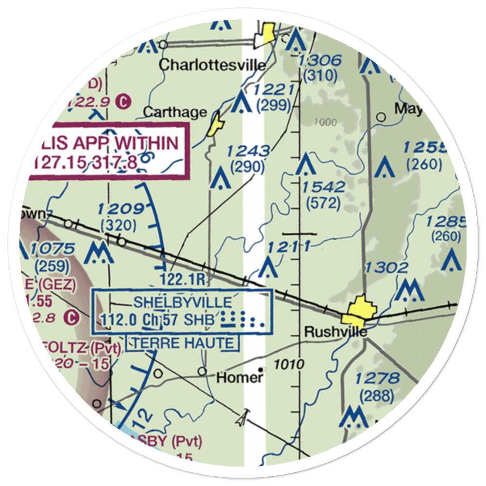 Stevens Farms Airport (IN05) VFR Sectional Sticker (20 mile) 