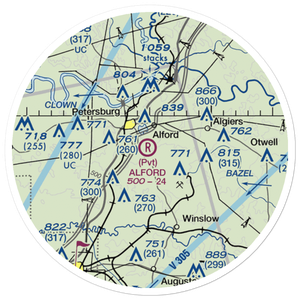 Alford Airpark (IN03) VFR Sectional Sticker (20 mile)