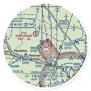 Sutton Airport (IN00) VFR Sectional Sticker (20 mile)