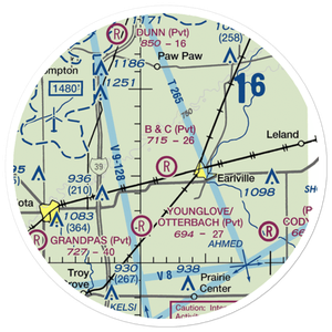 B & C Airport (IL99) VFR Sectional Sticker (20 mile)