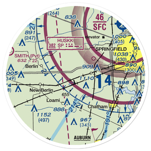 Springfield Southwest Airpark (IL97) VFR Sectional Sticker (20 mile)