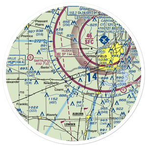 Springfield Southwest Airpark (IL97) VFR Sectional Sticker (30 mile)