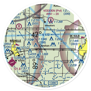 Hendrickson Flying Service Airport (IL93) VFR Sectional Sticker (20 mile)