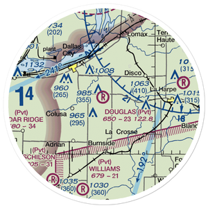 Douglas Airport (IL84) VFR Sectional Sticker (20 mile)